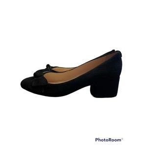 KATE SPADE BLACK BLOCK HEEL WITH BOW ON THE TOE‎